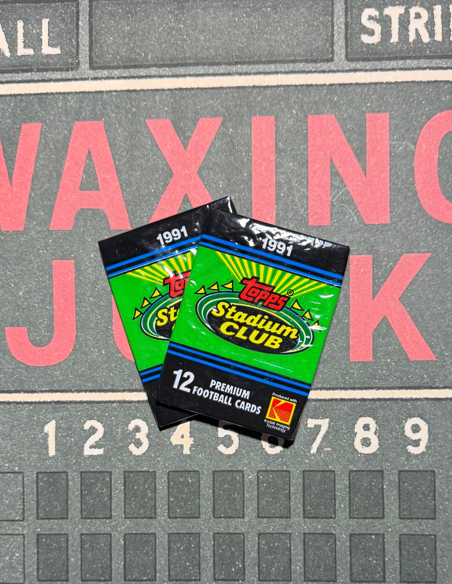 (2)1991 Topps Stadium Club Football Packs